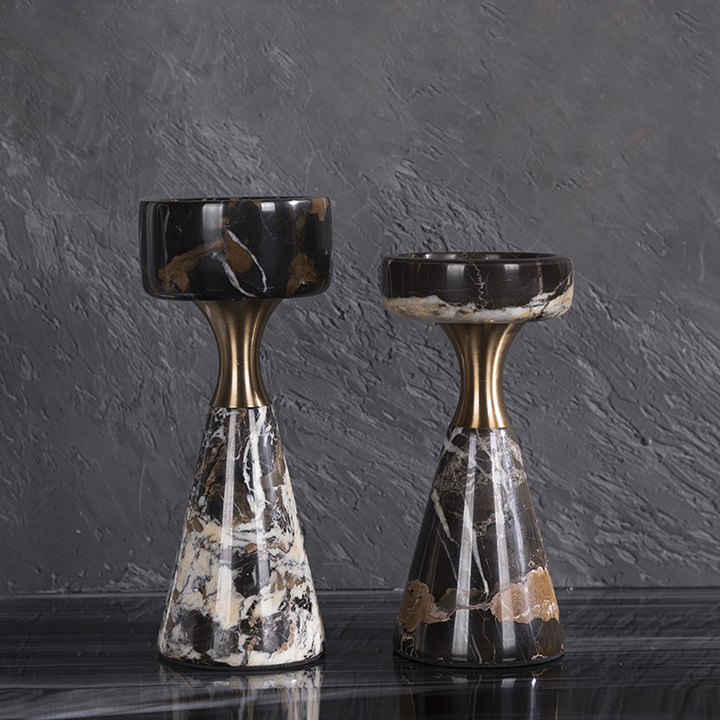 C30010B1 (3) Ninette Black Candle Holder – Timeless Beauty in Marble Art