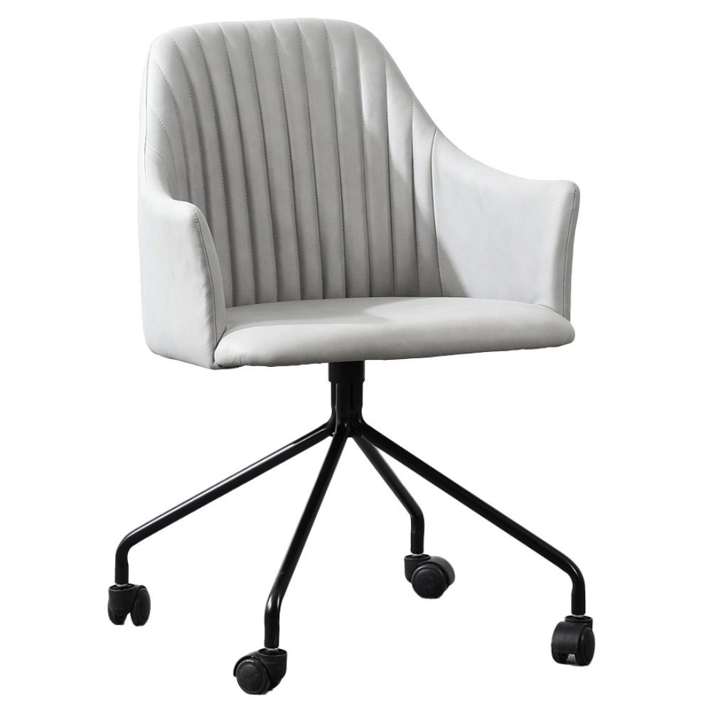 Bellure X Glides Dining Chair in black powder-coated legs and fabric seat