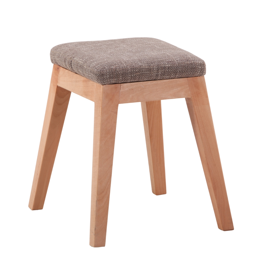 Sanae Stool – Luxury Oak Wood Fabric Chair