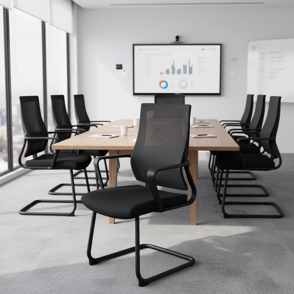 Stryv Slide Black Frame Office Chair – Ergonomic Luxury